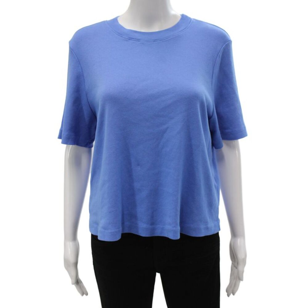 Michael Stars Women Basic Blue Cotton Short Sleeve T-Shirt Size One Size